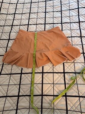 Mid rise Ruffle Swim Skirt in Tan